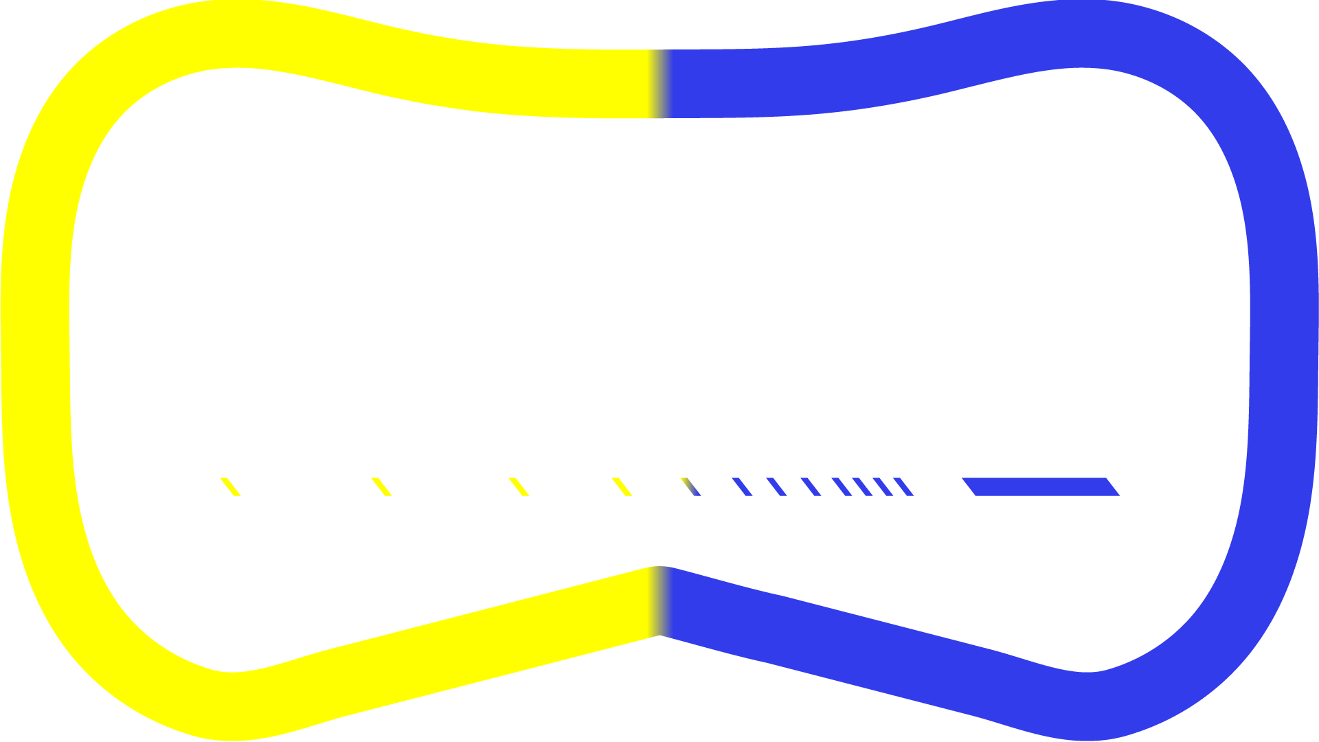 BCL logo, Basic outline of a VR headset with the letters BCL inside the outline